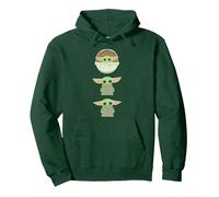 Star Wars The Mandalorian Grogu Trio Cartoon Poses Sweat à Capuche, Unisexe pour Adultes, Vert Forêt, M