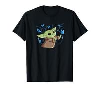 Star Wars The Mandalorian Grogu with Blue Butterflies Cute T-Shirt