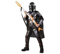 Star Wars The Mandalorian Kids Halloween Costume Large (10-12) Jumpsuit/Cape/Mask/Holographic Detail