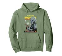 Star Wars The Mandalorian Mando and Grogu Sweat à Capuche, Unisexe pour Adultes, Vert Sauge, S