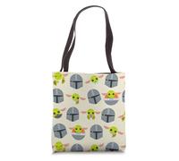 Star Wars The Mandalorian Mando the Child Snack Time Print Tote Bag