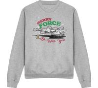 Star Wars : The Mandalorian - "Merry Force Be With You" Sweatshirt für Herren/Damen Uni TV3922 (XL) (Sport Heide)