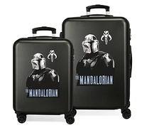 Star Wars The Mandalorian Set de valises Noires 55/68 cm rigides ABS Fermeture à Combinaison latérale 104 L 6 kg 4 Roues Doubles Bagage à Main