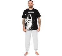 Star Wars The Mandolorian Pyjama Homme | Pyjama Noir avec Pantalon et t-Shirt Character Lounge | Casque Graphique | Cadeaux de Nuit pour Lui Fan Merchandise