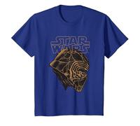 Star Wars The Rise of Skywalker Kylo Ren Helmet T-Shirt, Enfant, Bleu Royal, 10 Ans