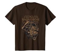 Star Wars The Rise of Skywalker Kylo Ren Helmet T-Shirt, Enfant, Marron, 12 Ans