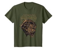 Star Wars The Rise of Skywalker Kylo Ren Helmet T-Shirt, Enfant, Olive, 6 Ans