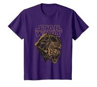 Star Wars The Rise of Skywalker Kylo Ren Helmet T-Shirt, Enfant, Violet, 6 Ans