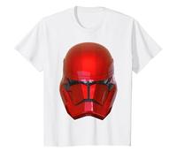 Star Wars: The Rise of Skywalker Red Sith Trooper Helmet T-Shirt, Enfant, Blanc, 10 Ans