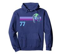 Star Wars TIE Fighter Poster néon rayé rétro Sweat à Capuche, Unisexe pour Adultes, Bleu Marine, XXL