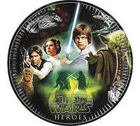 Star Wars Unique Party 71960 Lot de 8 Assiettes en Carton Motif héros et méchants 23 cm