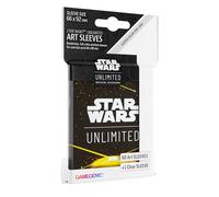 Star Wars Unlimited Lot de 60 pochettes artistiques jaunes sous licence officielle et 1 pochette transparente, taille optimisée pour Star Wars Unlimited et autres jeux JCC et LCG, fabriquées par