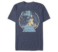 Star Wars - Vintage Victory Men's Crew Neck T-Shirt Vintage Heather Navy 3XL