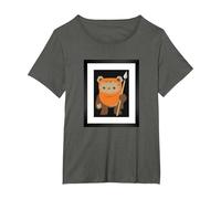 Star Wars Wicket Ewok Chibi Kawaii Cute T-Shirt, Femme Grandes Tailles, Asphalte, 3X