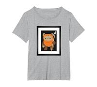 Star Wars Wicket Ewok Chibi Kawaii Cute T-Shirt, Femme Grandes Tailles, Gris Chiné, 5X