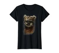 Star Wars Wicket Ewok Portrait Painting T-Shirt, Femme, Noir, S