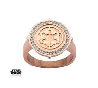 Star Wars - Women's Stainless Steel Rose Gold Empire Symbol - Size 6