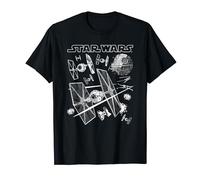 Star Wars X-Wings Chase Tie Fighters Death Star Logo T-Shirt