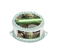Star Wars Yoda 7.5 "pouces disque circulaire decoration gateau - Premium qualite sucre givrage feuilles de Imprime - Avec banniere GRATUIT!