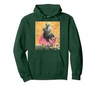 Star Wars Yoda Jedi Master Spring Cherry Blossoms Sakura Art Sweat à Capuche, Unisexe pour Adultes, Vert Forêt, L