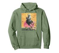 Star Wars Yoda Jedi Master Spring Cherry Blossoms Sakura Art Sweat à Capuche, Unisexe pour Adultes, Vert Sauge, M