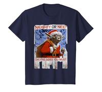 Star Wars Yoda Naughty Or Nice Flyer Noël T-Shirt, Enfant, Bleu Marine, 8 Ans