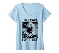 Star Wars Yoda The Force I Will Use T-Shirt avec Col en V