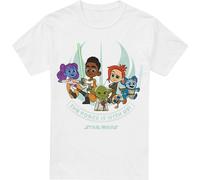 Star Wars - "Young Jedi Adventure The Force Is With Us" T-Shirt für Herren TV3529 (XL) (Weiß)