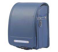 Star-Wind Ransel Randoseru Sac d'école japonais automatique pour garçons et filles Senior Cuir PU Léger Housse de pluie, bleu foncé, japonais