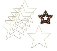 Star Wreath Frame Pentagram Shaped, Star Wire Wreath Form Iron Metal, Metal Stars Shape Decoration Frame, Easy to Use Handmade Projects (6 Pcs)