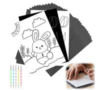 Staranry 200 Papier Carbone Noir avec 5 Stylos à Gaufrer, Papier Carbone Couture, Papier Transfert, Papier Calque A4 pour Peindre des Dessins sur du Bois, De La Toile Ou du Tissu, Et Autres Surfaces