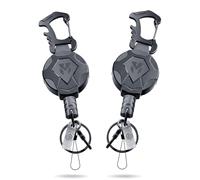 Staranry Lot de 2 Porte-Clés Rétractables Robustes avec Fermeture Magnétique, Enrouleur de Badge avec Cordon Rétractable en Acier 80 cm, Mousqueton Porte-Badge