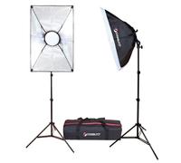 Starblitz Kit d'éclairage LED continu intérieur SLRING 2x50W pour vlogeurs Noir