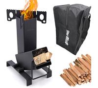StarBlue Réchaud à fusée pliable avec sac de transport gratuit - Un réchaud de camping portable à bois avec grande chambre à combustible, idéal pour la cuisine en plein air, le camping, les