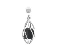 Starborn Pendentif tourmaline noire cristal de Schörl pendule non traité argent sterling 925