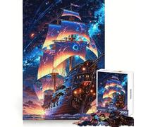Starbound Galleon︰ Puzzle Voyage Beyond The Sky pour Adolescents 1000 pièces Jeu de logique Solide Anti-Stress Bords Transparents Cadeau Classique 38x52cm