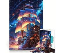 Starbound Galleon︰ Voyage au-delà du Ciel Puzzle de 1000 pièces pour Adolescents Développe la réflexion Loisirs 38x26cm