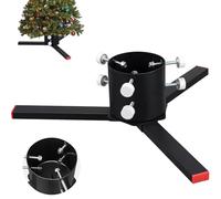 Starbover Support de sapin de Noël pour arbres réels, support de sapin de Noël en métal pour troncs de 4 à 14 cm, support robuste pour arbres vivants et arbres artificiels jusqu'à 2,1 m, noir