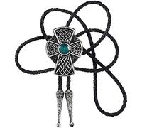 STARBRILLIANT Cravate à Griffes D'ours Western Cowboy à La Mode Malachite Bolo Cravate Pour Hommes Corde En Cuir Noir(Green 2)