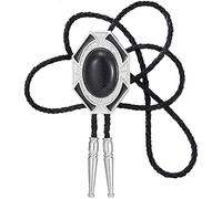 STARBRILLIANT Cravate Bolo En Pierre Naturelle De Style Celtique Avec Corde En Cuir De Vachette Noir Faite à La Main（red 2）