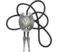 STARBRILLIANT Fashion Cowboy Western Tie Gold Initial A à Z Cowboy Bolo Tie Avec Bordure En Fer à Cheval Gris Argenté (Y)