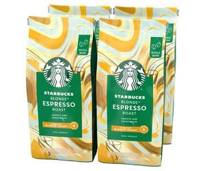 STARBUCKS Blonde Espresso Roast, Torréfaction Blonde, Café en Grains 450g (Pack de 4)