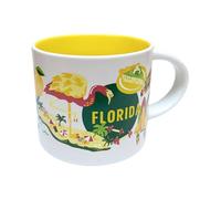 Starbucks Discovery Series Florida Tasse à café en céramique, 414 ml, blanc et jaune