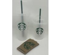 STARBUCKS Duo de Tasses Réutilisables : Tasse Froide de 24 oz et Tasse de 473,6 ml Avec Manches