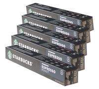 Starbucks Espresso Roast Lot de 5 boîtes, de 10 capsules Starbucks Espresso Roast - Café torréfié - Compatible Nespresso