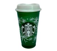 STARBUCKS Festive Christmas Holiday Mug de voyage réutilisable à changement de couleur Vert 473 ml Taille M 473 ml