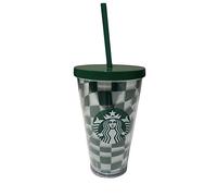 STARBUCKS Grande tasse froide à carreaux verts et blancs 473 ml