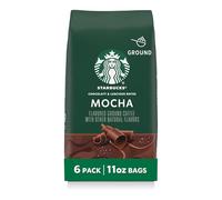 Starbucks Ground Coffee - Mocha Flavored Coffee - Pas de saveur artificielle, 100% arabica - 6 sacs (11 onces chacune)
