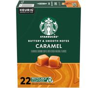 Starbucks K-Cup - Lot de 22 capsules de café aromatisées naturelles caramel pour machines à café Keurig, 100 % arabica, 1 boîte (22 capsules)
