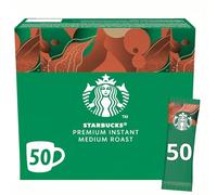 STARBUCKS Medium Roast - 50 Sticks Café Soluble - Café Noir Instantané 100% Arabica - Profil équilibré et Intensité Moyenne - Facile à Emporter - Boîte de 50 Dosettes de 2,3g - 115g